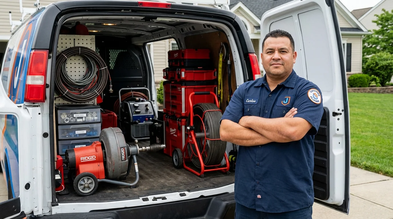 Professional drain cleaning equipment and Johns Plumbing LLC plumber in Mead